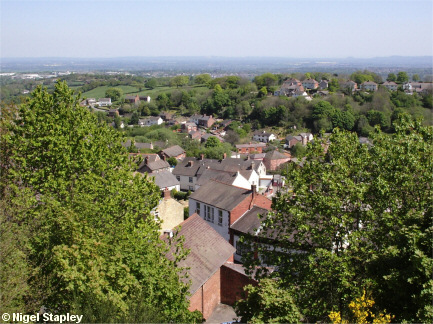 Picture of the lower part of a village, seen from above