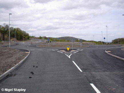 Picture of a roundabout on a new road