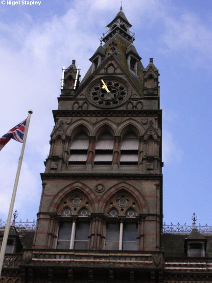 Picture of a clock tower on a town hall