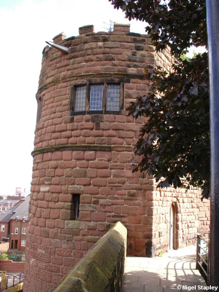 Picture of a stone tower on city walls