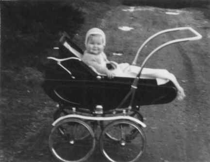 Picture of baby sitting up in a pram