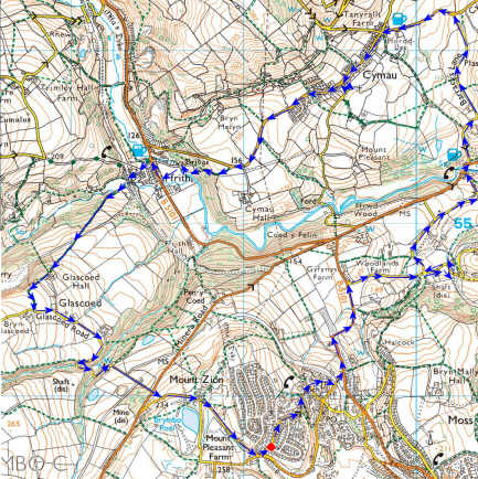 Map showing the route of my latest walk