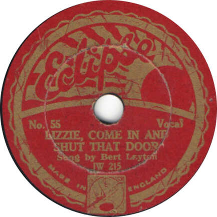 Picture of the label of 'Lizzie, Come In And Shut That Door' by Bert Layton