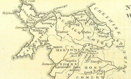 Old map of North Wales
