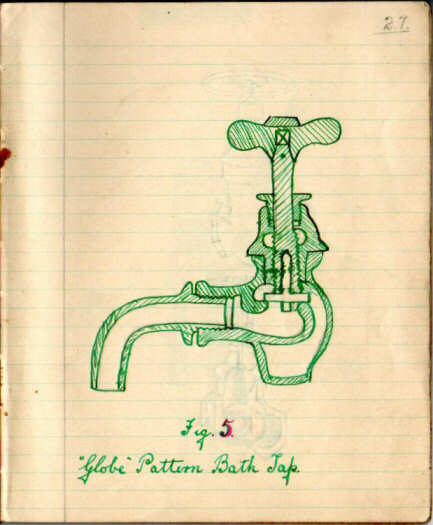 Scan of a hand-drawn diagram of a tap