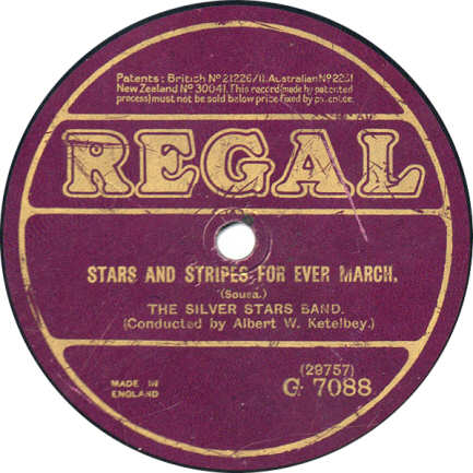 Picture of the label of 'Stars And Stripes For Ever' by The Silver Stars Band