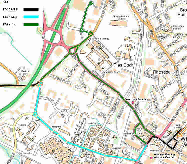 Map of bus routes