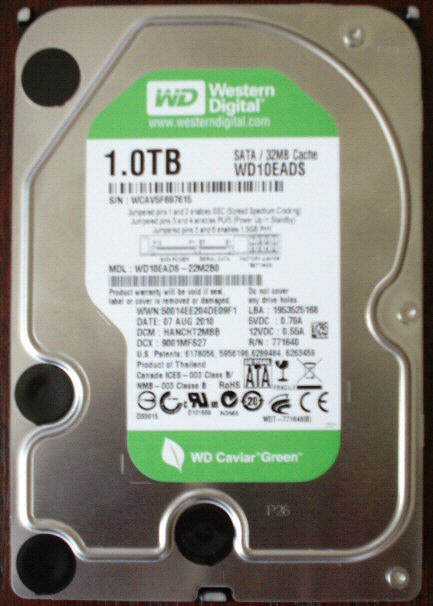 Photo of a Western Digital 1Tb hard drive