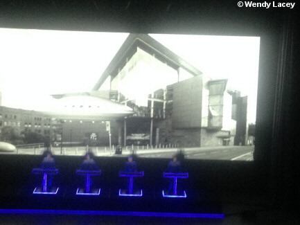 Photo of Kraftwerk performing 'Spacelab'