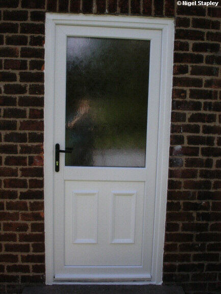 Picture of the outside of a new uPVC back door