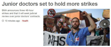 Photo of a junior doctor at a demonstration